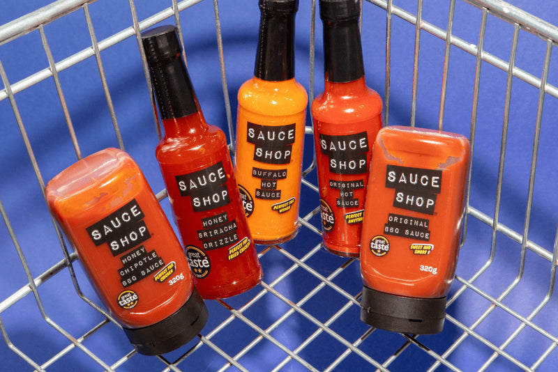Image of Sauce Shop sauces stocked in Tesco Image of Sauce Shop sauces stocked in Tesco