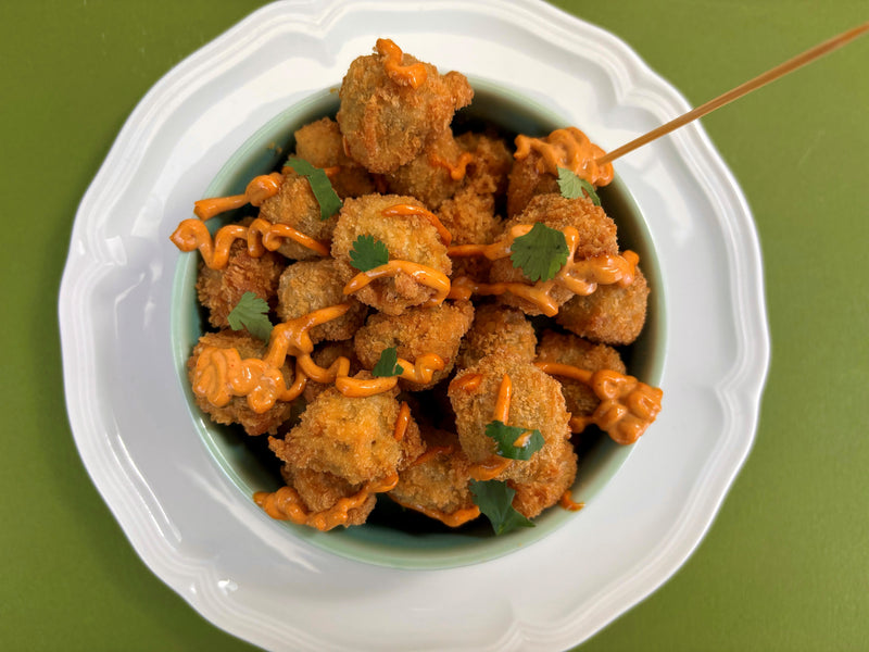 5-Step Deep Fried Garlic Olives