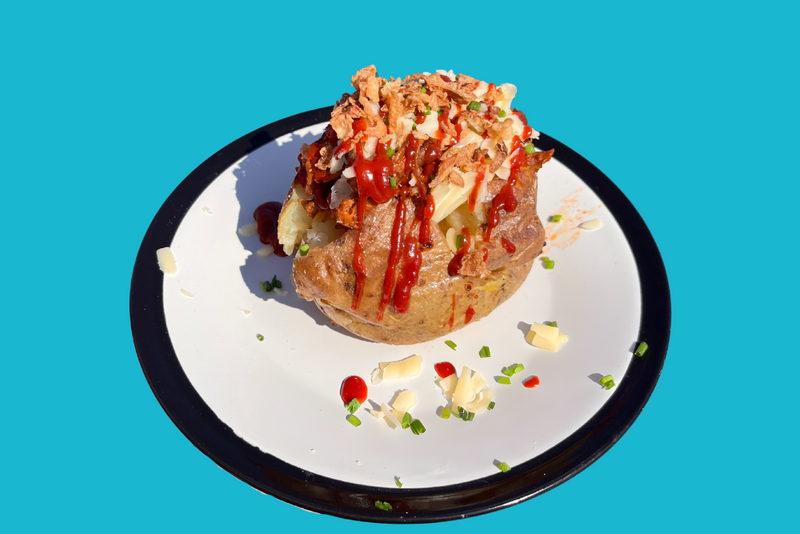 BBQ Pulled Pork Loaded Baked Potatoes 