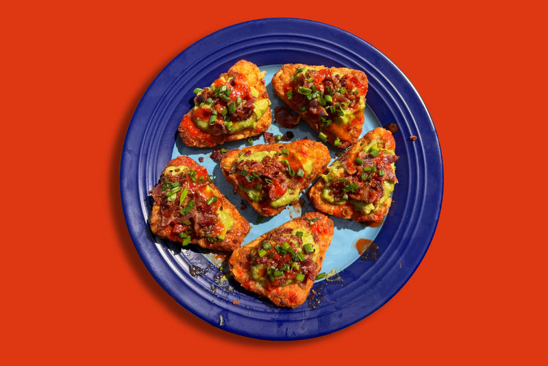 Loaded Hot Sauce Hash Browns
