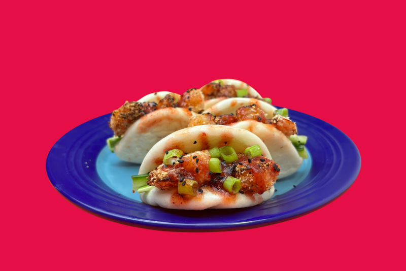 Hot Honey Prawn Bao Buns