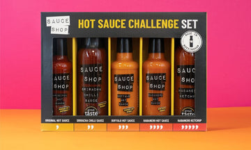 The Hot Sauce Challenge Set from Sauce Shop, featuring as their headline hot sauce gift for 2024