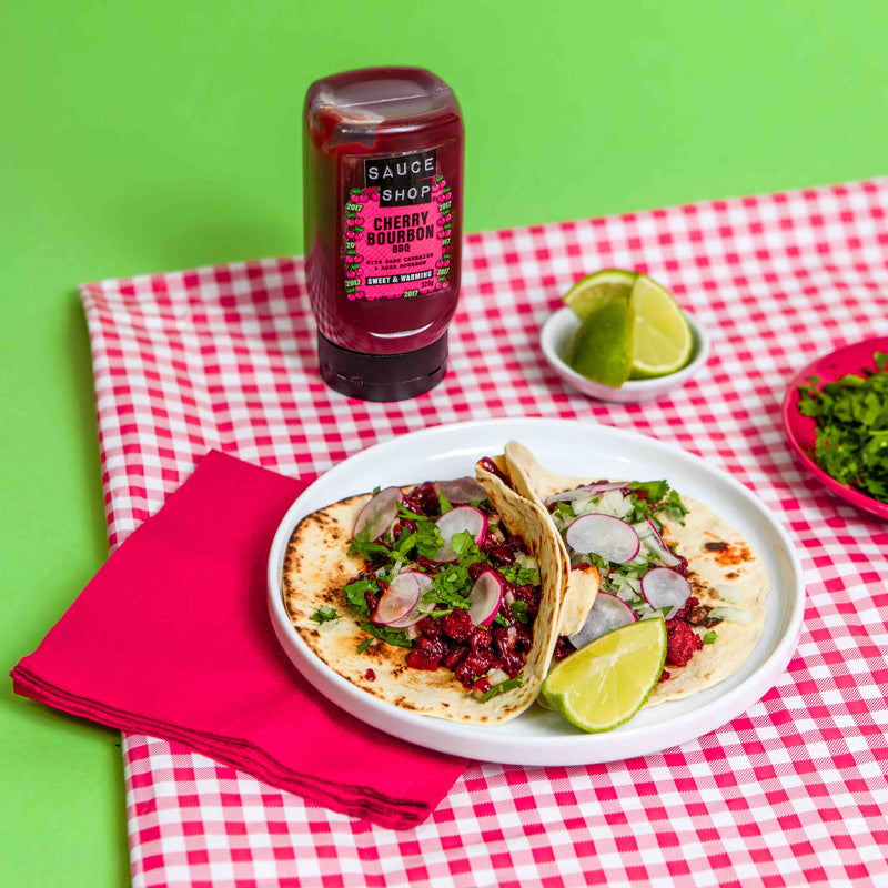 Cherry Bourbon Chorizo Tacos